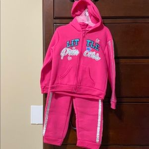 2 piece 24m girl hooded jacket with pants.